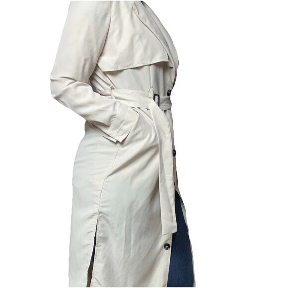 NWT Gibsonlook Women’s Modal Blend Trench Coat Size M Soft Lightweight Belted - Picture 2 of 12